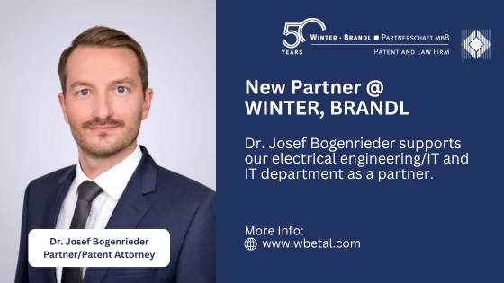 Dr. Josef Bogenrieder as new partner with law firm Winter Brandl